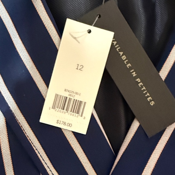 Banana Republic Navy and White Striped Double-Breasted Blazer - Picture 4 of 9